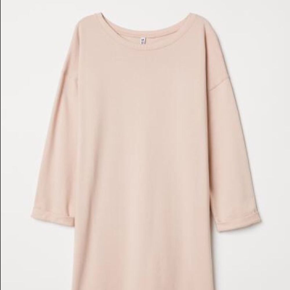 NWT H&M powder Pink sweatshirt dress Medium